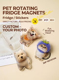 Custom Pet Photo Spinning Fridge Magnet | Personalized Acrylic Cat & Dog Rotating Decor